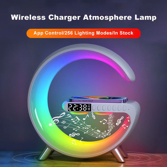 G Shaped LED Lamp - Bluetooth Speaker - Wireless Charger - Lamp App Control For Bedroom Home Decor